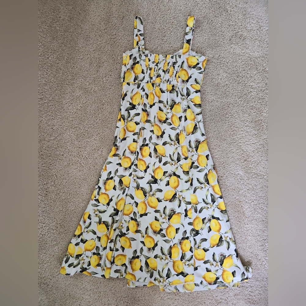 New White House Black Market Womens Midi Lemon Dress Size 00 Sleeveless - Picture 9 of 11